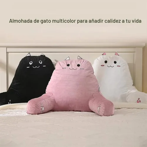 Vista 7 de SUNSIDE Almohada de lectura para gatos, espalda desmontable con brazos para Negro