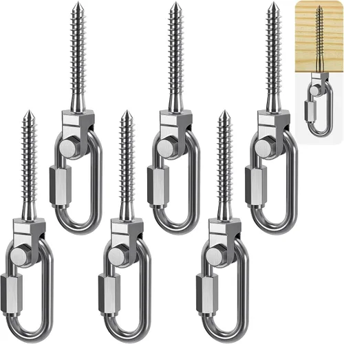 Vista 13 de SELEWARE Juego de 2 ganchos de columpio resistentes con capacidad de 1800 libras, pernos de columpio M10 x 9.3 pulgadas, ganchos de columpio