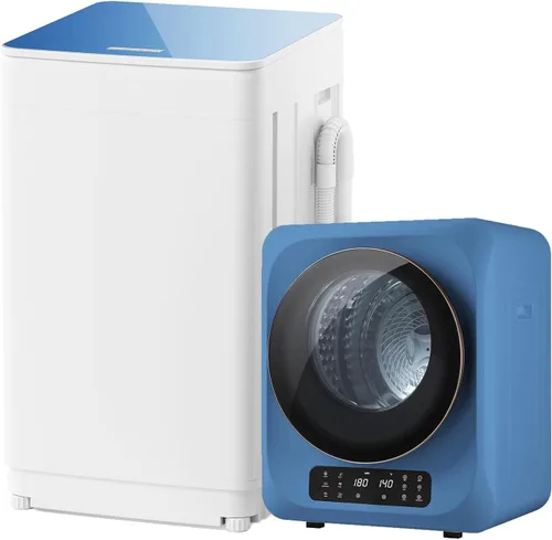 Vista 22 de Juego combinado de lavadora y secadora portátil, lavadora totalmente automática de 14 libras y secadora de ropa portátil de 1.5 pies cúbicos, bomba