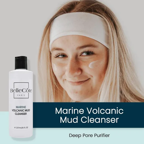 Vista 2 de Limpiador facial de barro volcánico marino, limpiador de arcilla desintoxicante para pieles grasas y combinadas, reducción de poros y acné