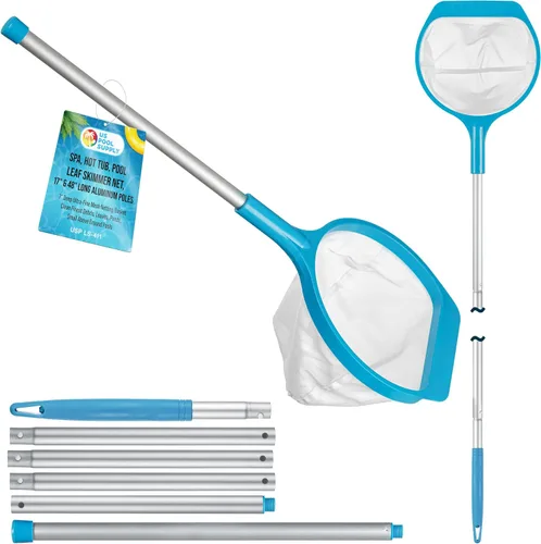 Vista 6 de U.S. Pool Supply Red Profesional Manual para Recoger Hojas de Spa, Bañera de Hidromasaje, Piscina con Poste de Aluminio de 12" - Bolsa Cesta