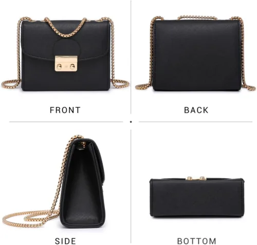 Vista 3 de Dasein Bolso cruzado pequeño para mujer, bolso de noche de diseñador, cartera clutch, bolso de mano para boda/baile de graduación/fiesta con doble