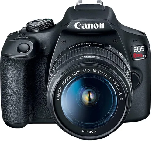 Vista 7 de Canon Cámara DSLR EOS Rebel T7 con EF-S 0.709-2.165 in F/3.5-5.6 is II Zoom + 2.953-11.811 in F/4-5.6 III + 64 GB + estuche+ Pod de agarre constante