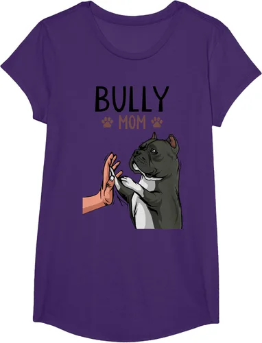 Vista 15 de American Bully Mom Cute Dog Mama Camiseta divertida para mujer, Blanco, S