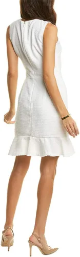 Vista 2 de Karl Lagerfeld Paris Vestido recto de tweed con bolsillos para mujer