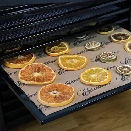 Vista 4 de Excalibur ParaFlexx - Hojas de secado antiadherentes reutilizables para deshidratadores de alimentos de 11 pulgadas, juego de 4, marrón