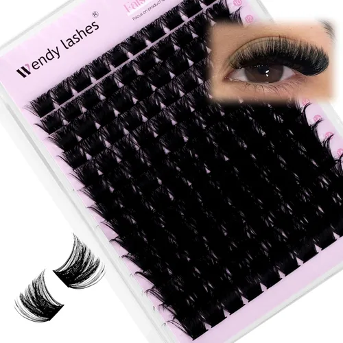 Vista 15 de WENDY LASHES Extensiones de pestañas onduladas con efecto 3D, extensiones de pestañas de volumen 100D de 0.394-0.709 in