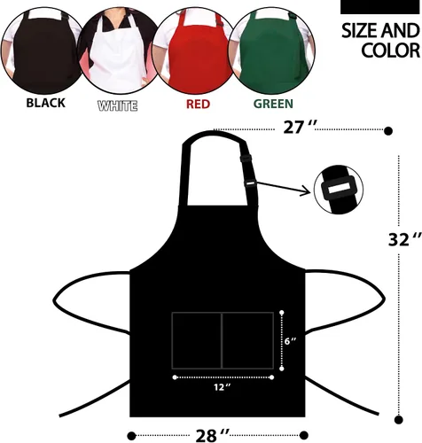 Vista 8 de Delantales divertidos personalizables para mujeres y hombres, delantal de cocina personalizado con 2 bolsillos, bonitos regalos para hornear
