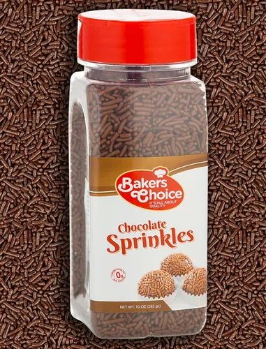 Vista 8 de Bakers Choice Chocolate Sprinkles for Ice Cream Toppings - Chocolate Jimmies Sprinkles for Baking - Dairy Free, Kosher 6.35 oz.