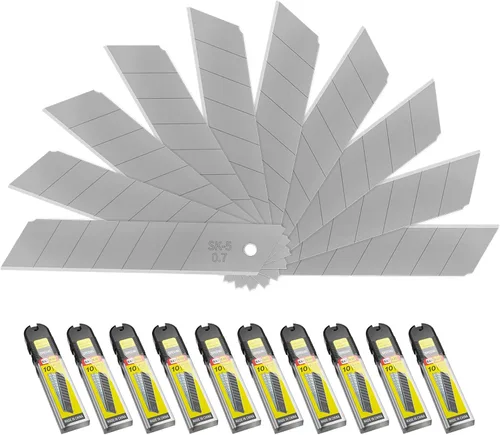 Vista 8 de Paquete de 50 cuchillas de cuchillo utilitario de 0.984 in, cuchillas a presión para cortadores de caja retráctiles y cuchillos, cuchillas SK5