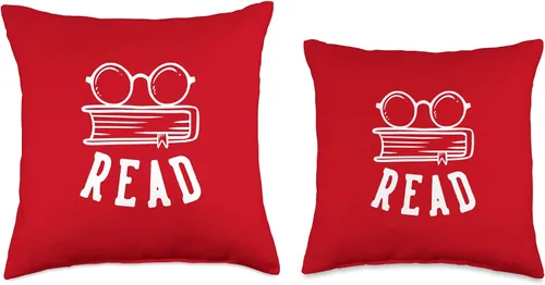 Vista 3 de Sailor Nostalgia Gifts Read Books Reader Glasses Red Throw Pillow, 16x16, Multicolor