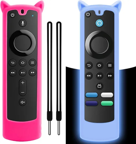 Vista 9 de Paquete de 2 fundas protectoras para control remoto, funda de silicona para control remoto que brilla en la oscuridad con cordón