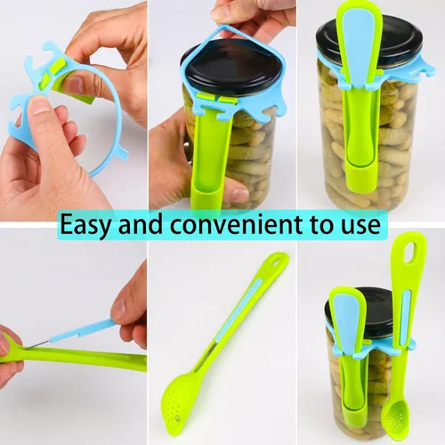 Vista 5 de Paquete de 2 cucharas de aceituna y tenedor de pepinillo, herramienta para recogedor para tarro, accesorio de cocina