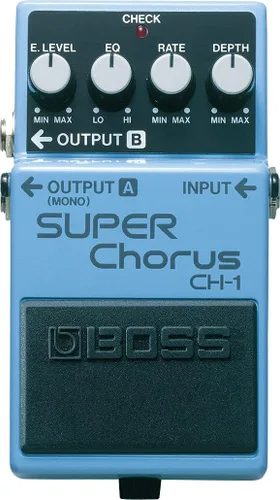 Vista 2 de Boss Paquete CH-1 Super Chorus con cable de instrumento Gearlux, cable de conexión y púas