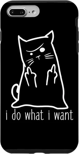 Vista 12 de I Do What I Want Rude Kitty Flipping Bird Middle Finger Gift Case for iPhone 17