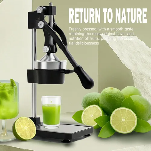 Vista 4 de Exprimidor de hierro fundido – Exprimidor manual de cítricos resistente, prensa profesional de naranja, exprimidor de limón de acero inoxidable