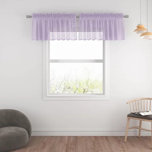 Vista 94 de UPOPO Paneles de Cortina Beige Pequeños Cortinas Transparentes de Gasa de 16 Pulgadas de Largo Cortinas de Cocina de Voile con Textura de Lino