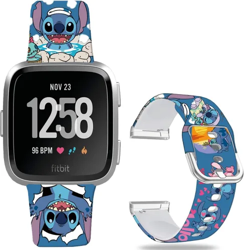 Vista 16 de Correas de reloj de silicona suave compatibles con Fitbit Versa 2/Versa/Fitbit Versa Lite/SE, correa de repuesto con bonito patrón floral de 0.98