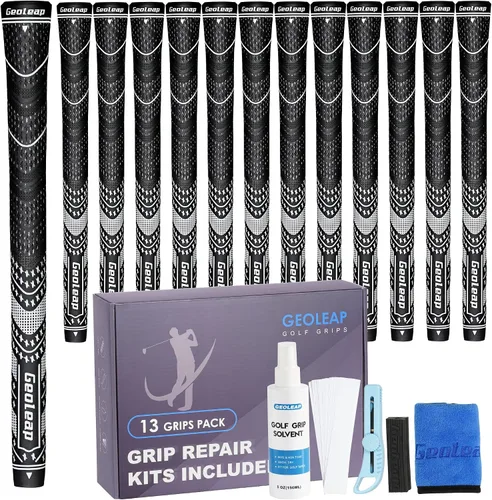 Vista 18 de Geoleap Golf Grips Set of 13- Grips with Tapes and Grips with All Repair Kits for Choice,Hybrid Golf Club Grips All Weather Contral, High Feedback &