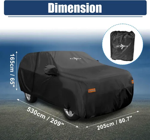 Vista 5 de ACROPIX Funda resistente para automóvil Chevrolet Tahoe de 4 puertas SUV 2007-2020, impermeable, resistente a los rayos UV, protección para todo