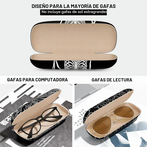 Vista 3 de Funda para gafas, funda protectora de carcasa rígida para gafas, unisex para mujeres y hombres Paquete de 3-Negro