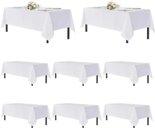 Vista 31 de Sancua Mantel cuadrado resistente a manchas y arrugas, lavable, de poliéster, decorativo de tela para mesa de comedor, fiestas de bufé y campamento