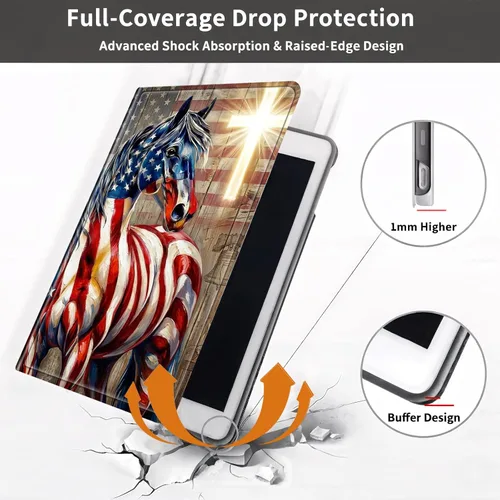 Vista 6 de Case for iPad mini A17 Pro (7th/6th Gen 2024/2021), Slim Shockproof Protective Cover with Auto Sleep/Wake, Durable PU Leather Multi-Angle Stand