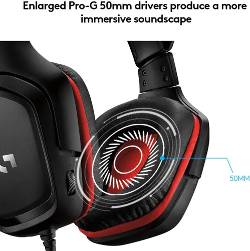 Vista 3 de Logitech G332 Auriculares estéreo para juegos para PC, PS4, Xbox One, Nintendo Switch (renovado)