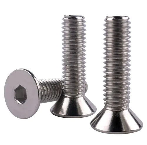 Vista 20 de Tornillos avellanados de cabeza plana de 1/4-20 x 1-1/2", pernos de casquillo hexagonal, acero inoxidable 304 18-8, rosca de máquina completa