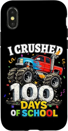Vista 5 de I Crushed 100 Days of School - Monster Truck 100th Day Boys Case for iPhone 16