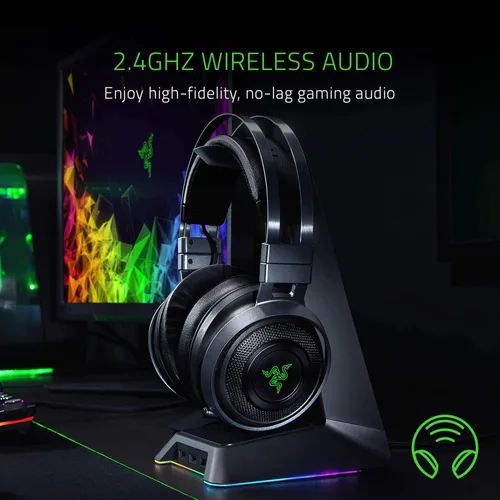 Vista 3 de Razer Nari Ultimate Wireless 7.1 Surround Sound Gaming Auriculares THX Audio y Feedback Haptic - Diadema de ajuste automático - CHROMA RGB - MIC