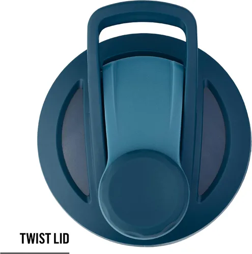 Vista 3 de BlenderBottle Strada Twist Vaso mezclador, botella de agua aislada, de acero inoxidable, con batidor de alambre, 24 onzas, rojo