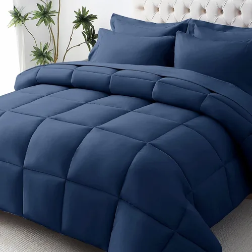 Vista 24 de JOLLYVOGUE Juego de edredón individual XL, cama ultrasuave en una bolsa, tamaño individual XL, 5 piezas, juego de ropa de cama certificado Oeko-TEX