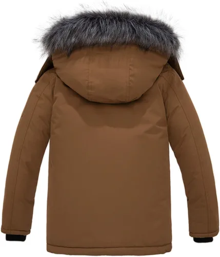 Vista 2 de ZSHOW Abrigo de invierno cálido para niños, parka impermeable con capucha