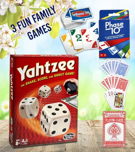 Vista 2 de Cesta de regalo para noche de juegos en familia – Paquete de juegos de cartas y mesa, máquina de palomitas, palomitas, galletas, caramelos salados