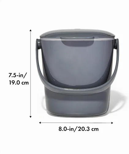 Vista 2 de OXO Good Grips - Contenedor de compostaje fácil de limpiar, color carbón, 0.75 galones