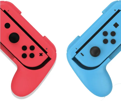 Vista 5 de Pokanic Juego de 2 empuñaduras de mano para interruptor de Nintendo Joy-Con controladores profesionales soporte almohadillas kit de mango resistente