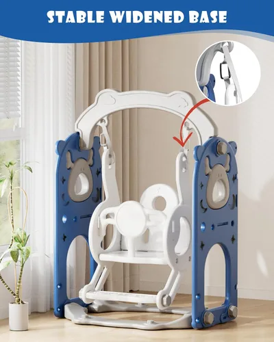 Vista 8 de YUFU - Juego de tobogán y columpio 13 en 1 para niños pequeños, juego de tobogán para niños de 1 a 3 años, juego de juego para niños pequeños
