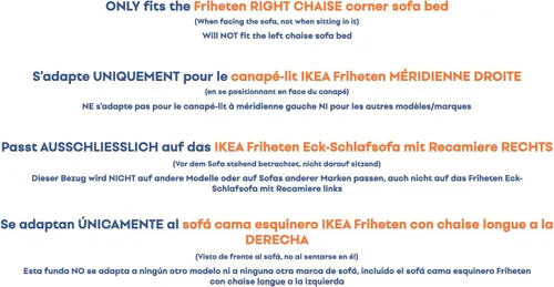 Vista 7 de Comfort Works Friheten - Funda de repuesto para sofá cama Friheten (diván derecho)