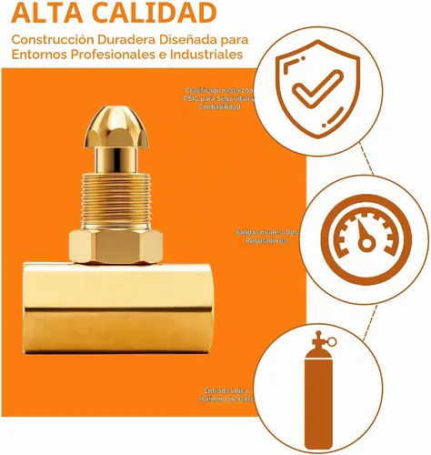 Vista 4 de El nuevo adaptador T-92 del gas inerte del argón T-92 conecta 2 reguladores