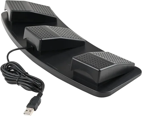 Vista 5 de Powboro Pedal de pie USB PC Triple 3 Teclas Interruptor de Control de Pie Teclado HID Programable Acceso directo Hotkey Mouse Acción