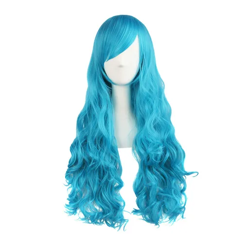 Vista 26 de Peluca MapofBeauty Lolita para disfraz, cabello largo, rizado, con coleta, Blanco