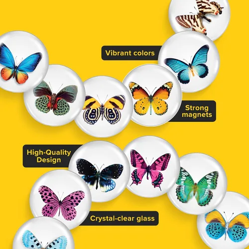 Vista 3 de Imanes de cristal súper lindos – Juego de multipack decorativo con agarre fuerte – Ideal para nevera, taquillas, fotos y notas