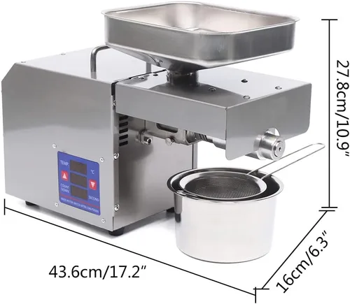 Vista 5 de Máquina de prensa de aceite de 110 V, máquina de aceite comercial resistente, extractor automático de aceite extractor de aceite frío y caliente
