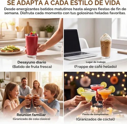 Vista 7 de OSTBA Máquina de granizado de 88oz para el hogar, no necesita hielo, fabricante de bebidas congeladas
