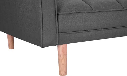 Vista 8 de Sofá cama futón convertible, moderno sofá cama plegable tapizado de lino con dos almohadas, sofá cama de 75 pulgadas para sala de estar, dormitorio
