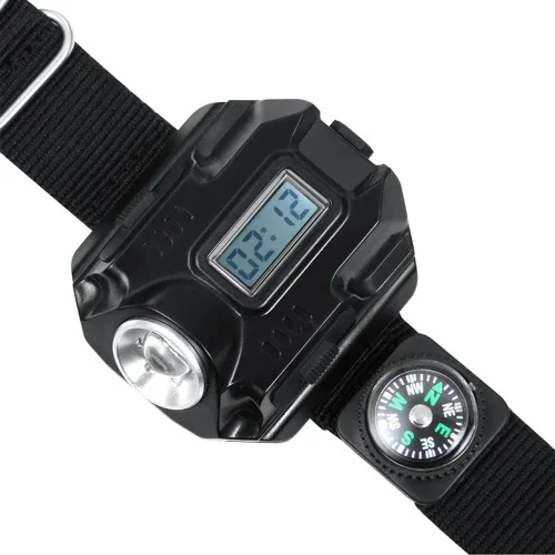 Vista 6 de Brújula de la antorcha LED táctico LED recargable al aire libre deporte reloj de pulsera