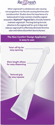 Vista 3 de Dorzu Gel vaginal RepHresh que elimina el olor femenino (4 unidades) y probióticos esenciales de vH para la salud del tracto urinario vaginal