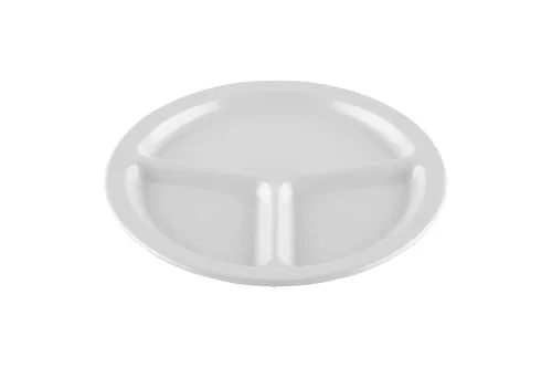 Vista 26 de G.E.T. CP-530-T Tan 9" 3-Compartment Plate, Break Resistant Dishwasher Safe Melamine Plastic, Supermel Collection (Pack of 12)