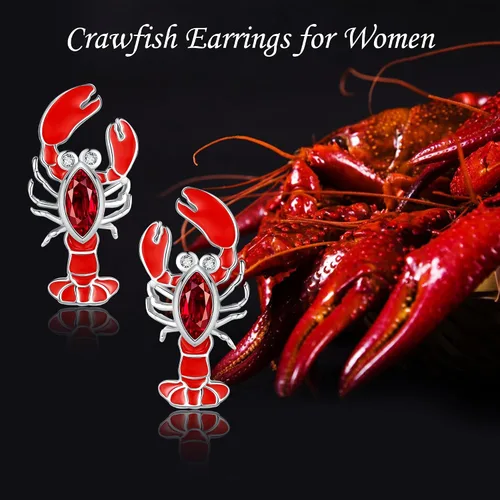 Vista 6 de Aretes de plata de ley con diseño de capibaratrébolovejaovnisschnauzerbulldogfresaballena orcazarigüeyamanatílangostalimónhuella de pata para mujer